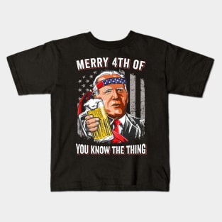 Biden Meme American Flag Merry 4th Of You Know..The Thing Kids T-Shirt